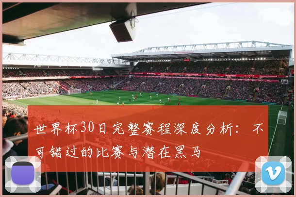 世界杯30日完整赛程深度分析：不可错过的比赛与潜在黑马